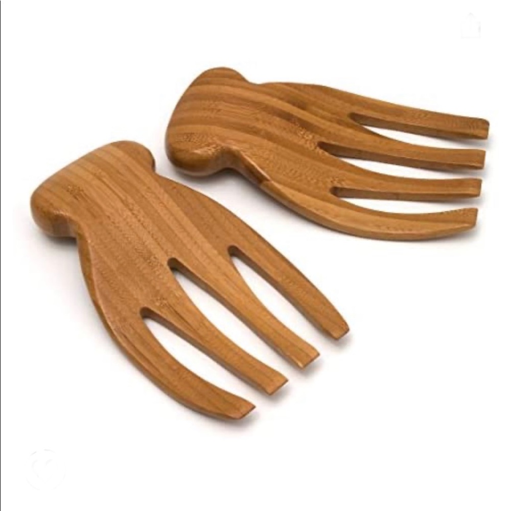 Lipper International Bamboo Wood Salad Hands